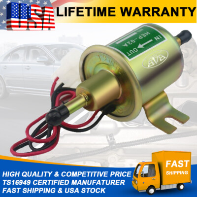 Universal Inline Low Pressure Fuel Pump HEP-02A 12V Electric Transfer 4-7psi
