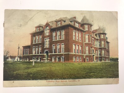 vintage 1908 township high school centralia ILL divided back postcard