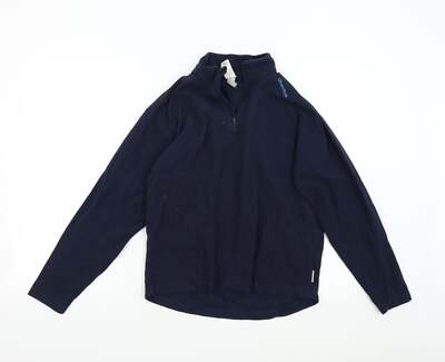 Quechua Damen Henley Pullover blau Kragen Polyestermischung Größe M