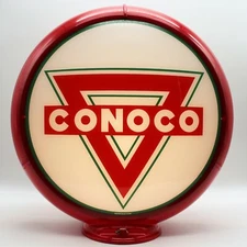 CONOCO TRIANGLE 13.5" Gas Pump Globe SHIPS ASSEMBLED - READY FOR YOUR PUMP!!
