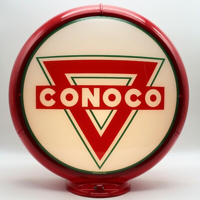 CONOCO TRIANGLE 13.5'' Gas Pump Globe SHIPS ASSEMBLED - READY FOR YOUR PUMP!!