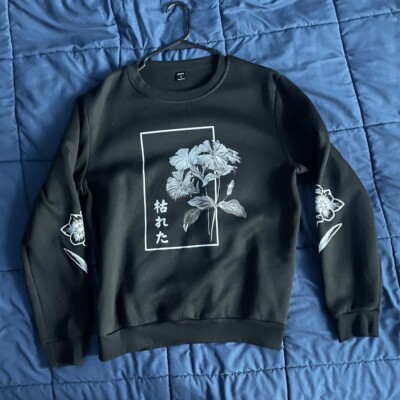 black flowery sweatshirt small men