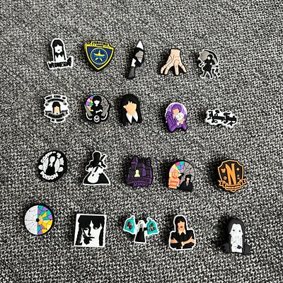 Wednesday Addams Family Croc Charms Jibbitz Clog Decoration