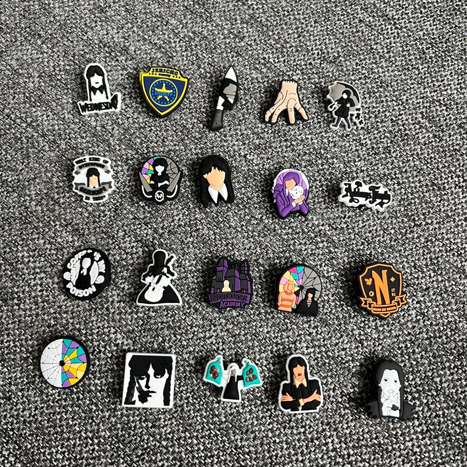 Wednesday Addams Family Croc Charms Jibbitz Clog Decoration Shoe UK Seller