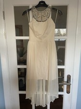 Miss Selfridge Size 8 Cream Dress With Neck Detail