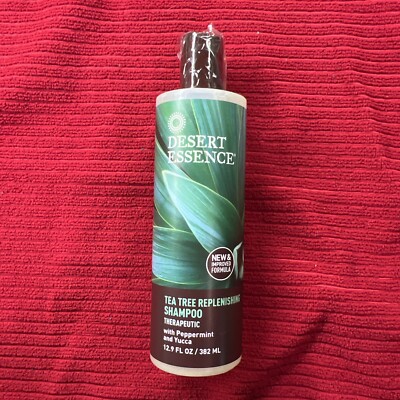 Desert Essence Hair Shampoo Tea Tree Replenishing 12.9 oz w/ Peppermint & Yucca