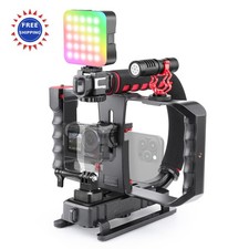 Smartphone Camera Stabilizer Kit Portable Video Rig RGB Light Microphone Zeadio