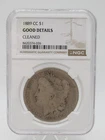 1889-CC $1 Morgan Silver Dollar - NGC Good Details Cleaned- Carson City Wow