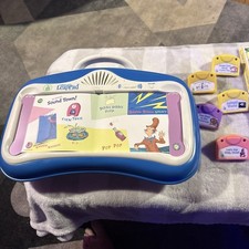 Leap Frog Little Touch Leap Pad Learning System with 6 Cartridges papers, bag