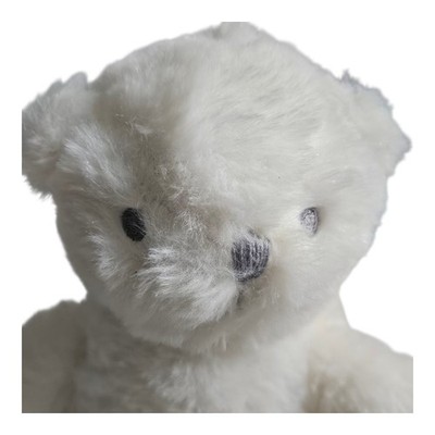 S.L. Home Fashions White Stuffed Animal Teddy Bear 9'' Stitched Eyes Nose Mouth