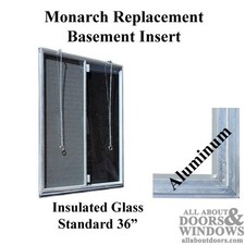 Monarch C-310A-36 Aluminum Basement Window Insert Dual Pane Glass