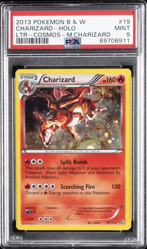 2013 POKEMON B&W LEGEND TREASURES COSMOS-MEGA CHARIZARD #19 CHARIZARD-HOLO PSA 9