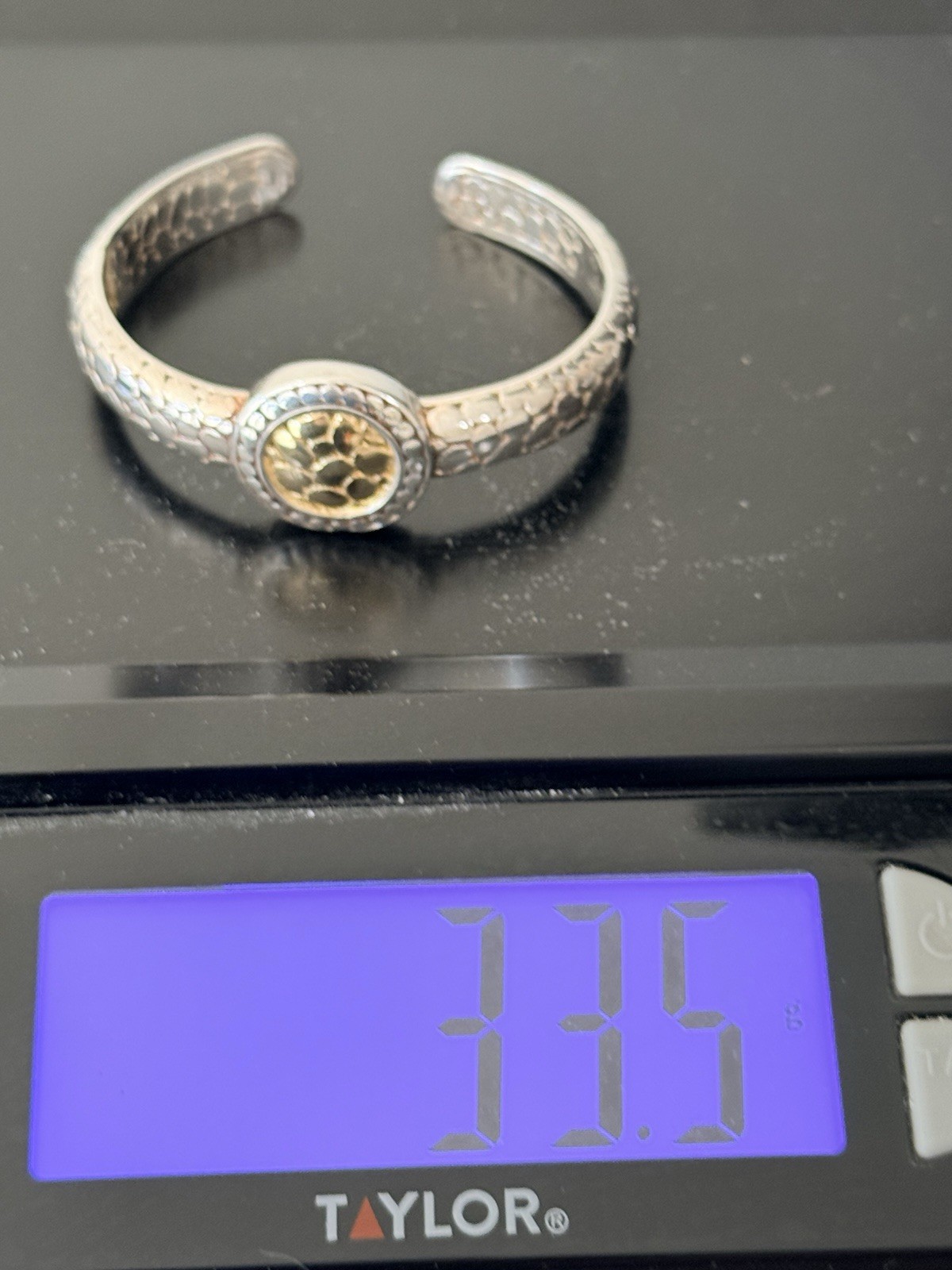 Rustic Cuff Signed 925 Sterling Silver Dot Cobble… - image 18