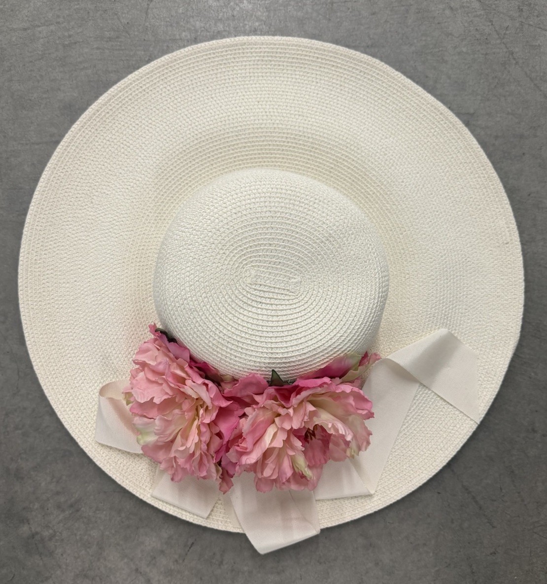 Off White Custom Designed Handmade Hat with Large… - image 2