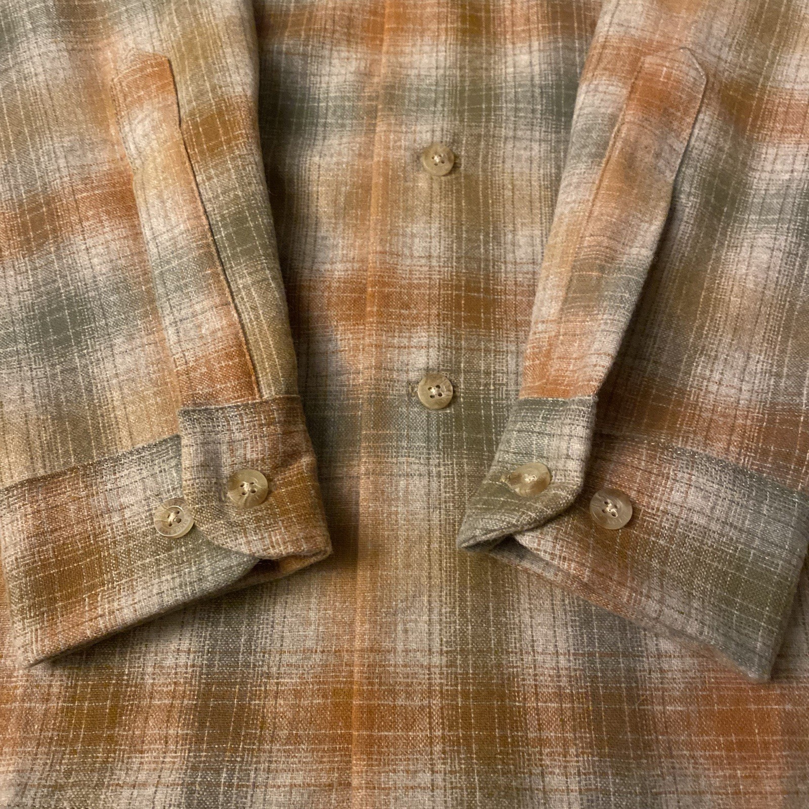 Pendleton Earth Tone Shadow Plaid Loop Collar Woo… - image 5