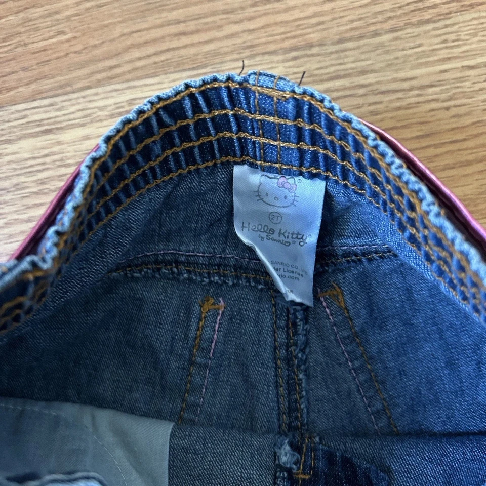 Y2K Vintage SANRIO Hello Kitty Girls Denim Jeans Belt Size 2T - Image 3 of 4