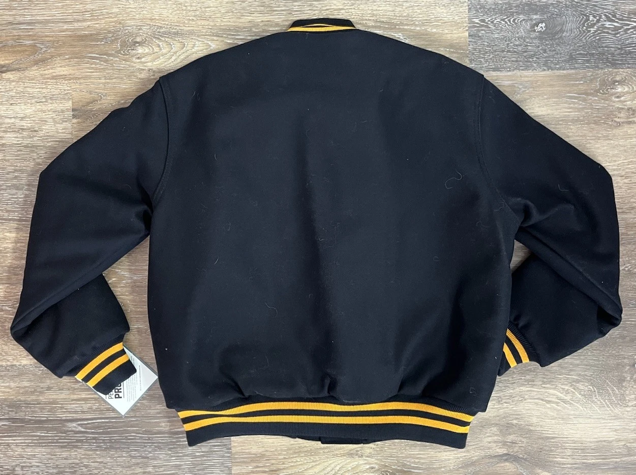 NWT Holloway Wool Varsity Jacket Size M Quilt Lined Letterman Bomber Navy Blue image 3