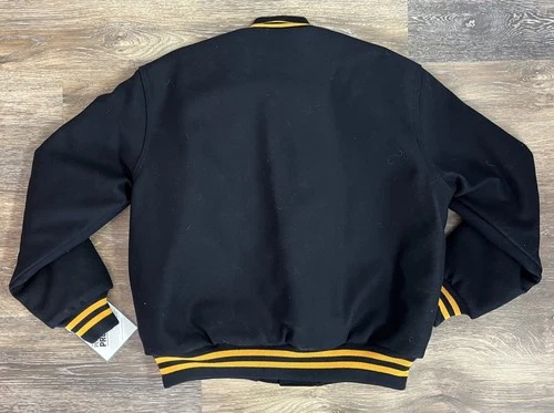 NWT Holloway Wool Varsity Jacket Size M Quilt Lined Letterman Bomber Navy Blue image 3