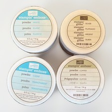 Stampin  Up EMBOSSING POWDERx3, GLITTERx1 LOT  See Description 