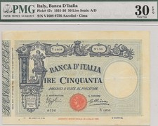 Italy 1934 50 Lire P-47c PMG 30 EPQ. Amazing EPQ on this VF+ Beauty. Top eBay