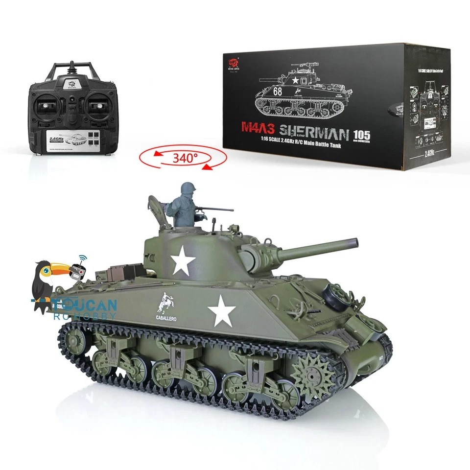 US Stock Heng Long 1/16 RC Tank M4A3 Sherman 3898 RTR Infrared BB Smoke 7.0 Ver - Image 4 of 4