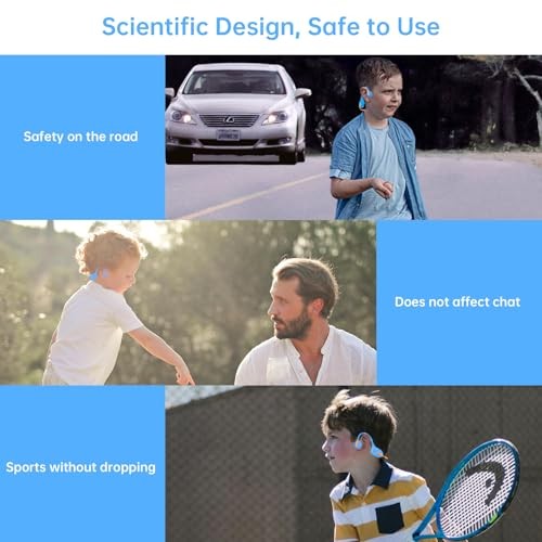 Kids Headphones Open Ear,Bluetooth 5.3 Air Conduction Wireless Lightweight - Picture 5 of 7