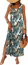 WIHOLL Maxi Dress Summer Dresses 2026 Beach Vacation Clothes Sleeveless Sundress