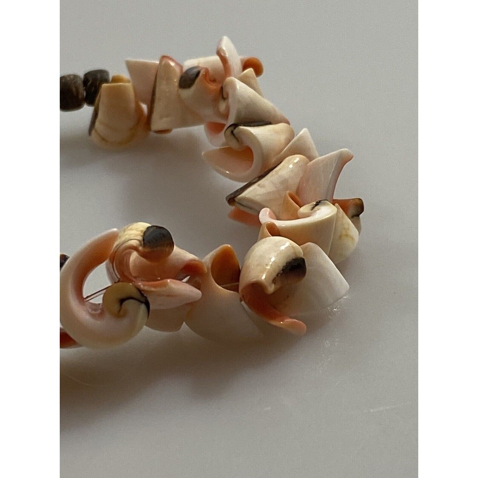 Bracelet Sea Shells Pink Boho Silver Tone Barrel Clasp 8” | eBay