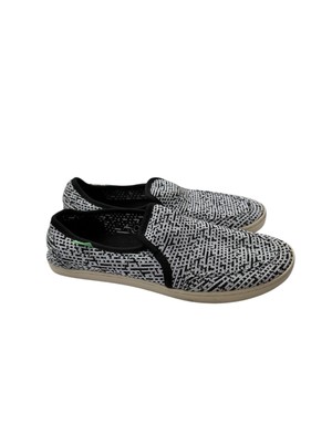 SANUK Womens Shoes Size Black White Pair O Dice Knit Slip On - Main Image