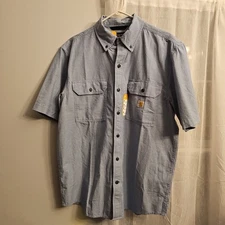 Carhartt Loose Fit Midweight Chambray Short Sleeve Shirt Size M TW4369-M NEW