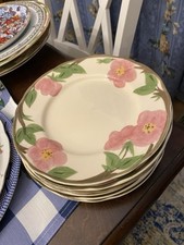 7 Desert Rose Salad Plates Luncheon Dessert Plates 7.75"