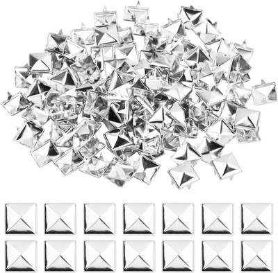 100 Stück Quadratische Nieten, 10mm Metall Nieten, Punk Pyramid Nieten, DIY Lede