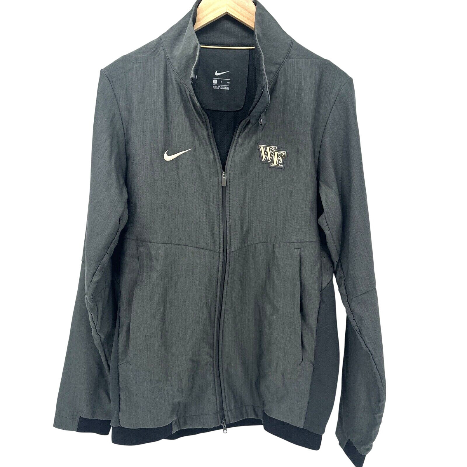 Wake Forest Jacket Mens Small Demon Deacons Gray Full Zip Team On Field Nike