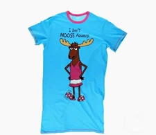 Lazy One "I Don't Moose Around" Moose One Size Woman's  Long Pajama SleepShirt 