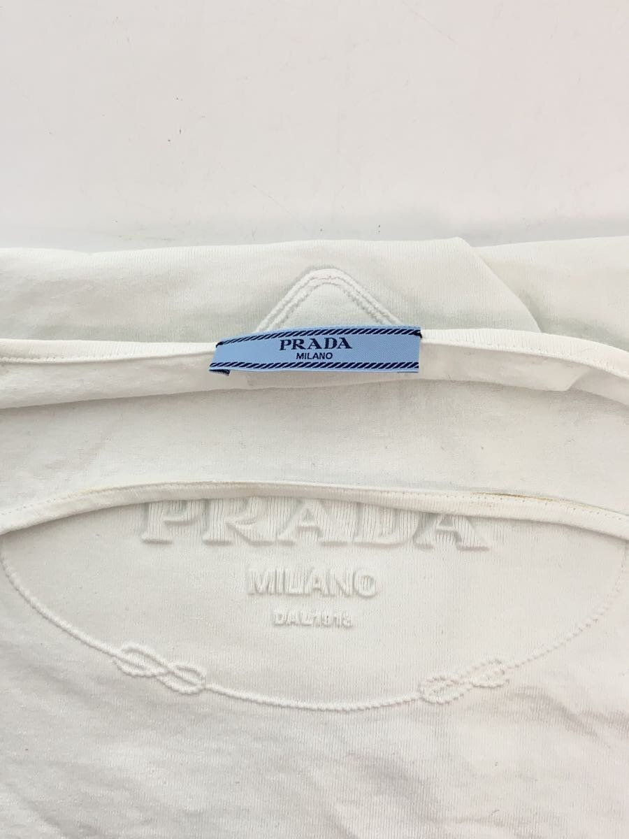 PRADA Tee 24SS Embossed Logo S Cotton White 3546B Used | eBay