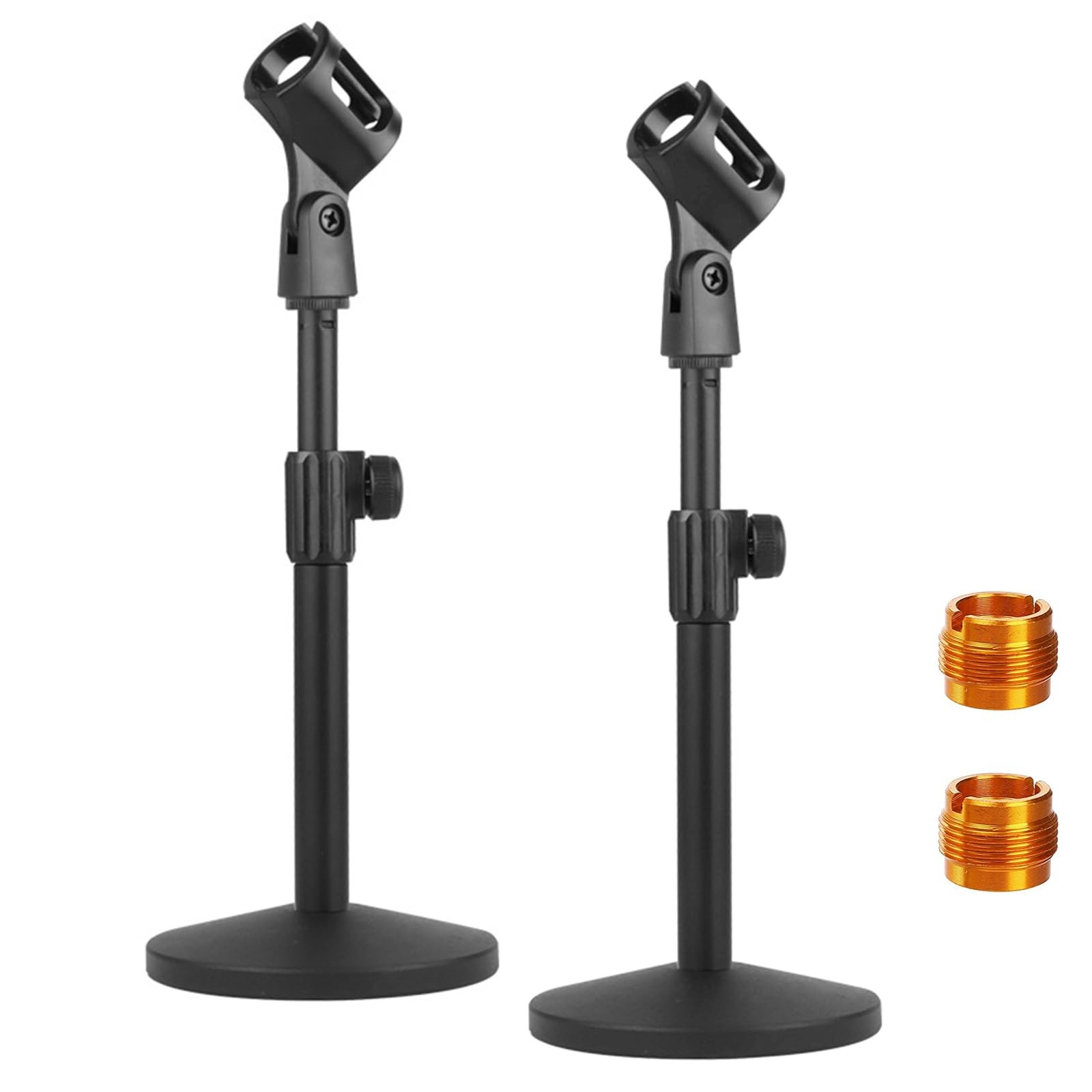 2Pcs Desktop Mic Stand Adjustable Desk Microphone Stand with Mic Clip for Table