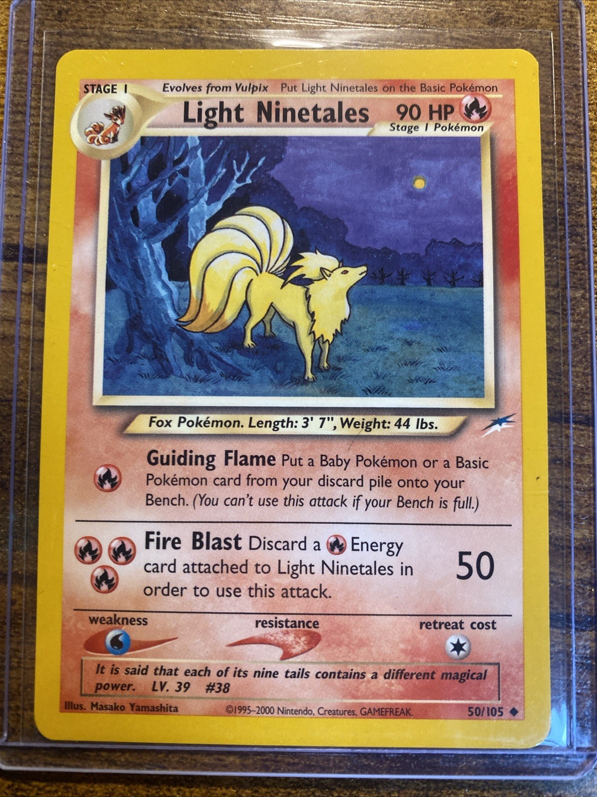 Light Ninetales 50/105 Uncommon Neo Destiny Pokemon LP - Top Loader Included