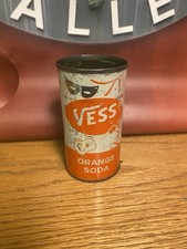 Lata de refresco Vess tapa plana con cremallera antigua lata de refresco vintage naranja soda St Louis Mo