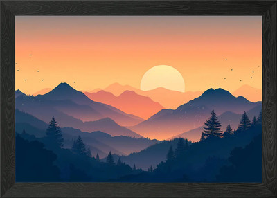 Schöne Landschaft an der Sonne Gerahmtes Wandbild Poster Leinwanddruck Bild