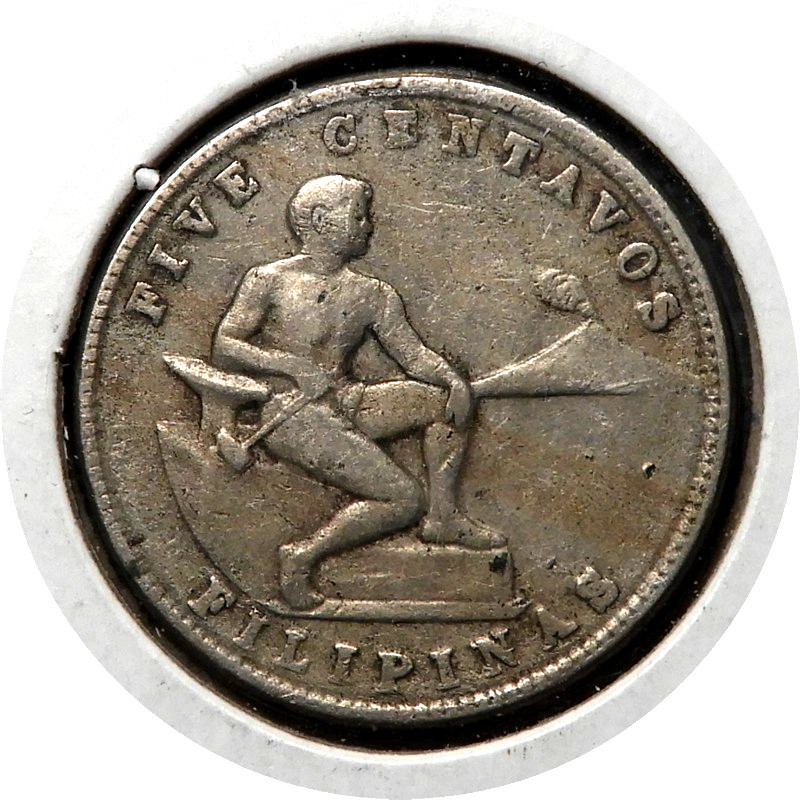 elf Philippines USA 5 Centavos 1938 M Manila Mint  538