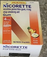 Nicorette gum 4mg fruit chill 160 pieces, exp 2028