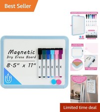 8.5" x 11" Magnetic Whiteboard Set - Includes Markers, Magnets, Ideal for Kids