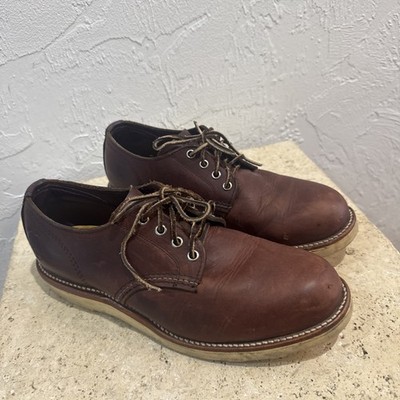 Chippewa Oxford Moc Toe Boot Low Top Size 9.5 D Brown Leather Vibram Sole