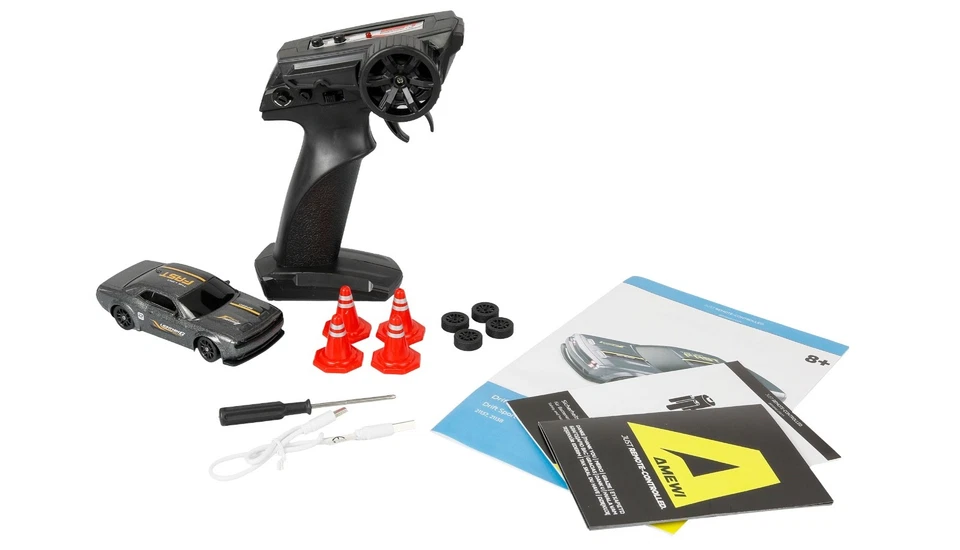 DRIFT SPORT MUSCLE CAR MIT GYRO 4WD 1:43 RTR 15 k/mh AMEWI 21137 UNTERBODEN LEDs - Bild 2 von 4