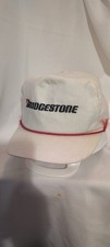 BRIDGESTONE TIRE embroidered white golf hat VINTAGE MADE IN USA