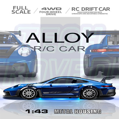GTR/911 1:43 Alloy RC Drift Car 4WD Gyroscope Luminous Wheels Flat Running