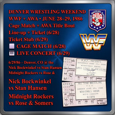 RARE WWF + AWA Denver Wrestling Weekend Tickets 1986 McNichols Arena Cage Match