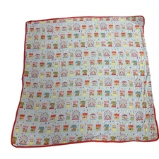 Kiki Lulu Toddler Blanket Ferris Wheel Carnival Print Red Trim Soft