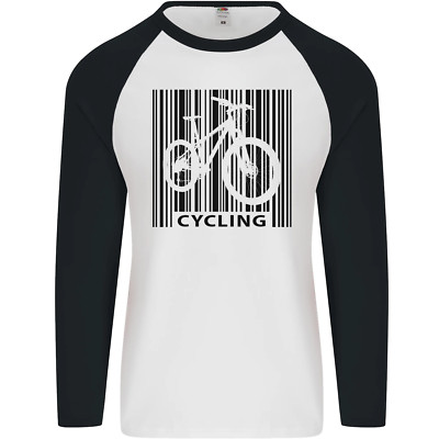 Fahrrad Barcode Cyclist Fahrrad Herren L/S Baseball Maglietta