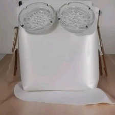 VTG Ashtray, Set Of 2 Clear Glass Hobnail Bottom Round 4” Bumpy Cigarette Holder